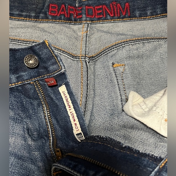 Bare Denim crop jean pant. Waist 34, low waist tapered fit. - Picture 5 of 8